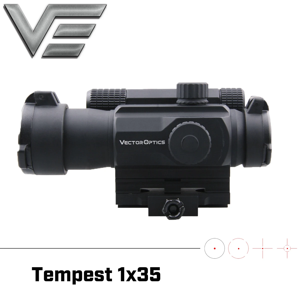 Векторная оптика Tempest 1x35 мм охотничий красный точечный прицел рефлекторный с