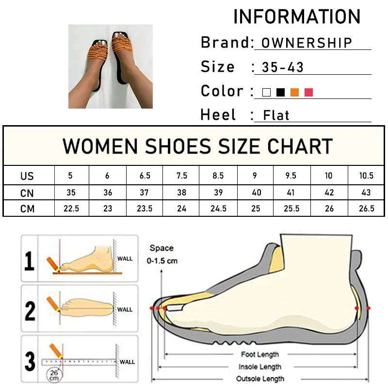 

Women Square Toe Slippers 2021 Summer Woman Cross Tie Flat Ladies Narrow Band Footwear Female Casual Beach Shoes Plus Size 35-43