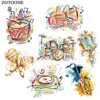 zotoone iron on colorful music patches cute stickers for kids transfers for clothes t shirt heat transfer accessory appliques g