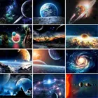 Картина для рисования по номерам, пейзаж, космос, рисунок с Луной, нулевая основа, ручная роспись маслом, домашний декор