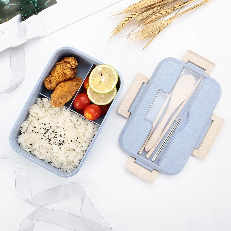 Контейнер для ланча, 3 отделения, Microwavable BPA, горячая еда, оснастки Bento для детей/мальчиков/девочек с столовыми приборами