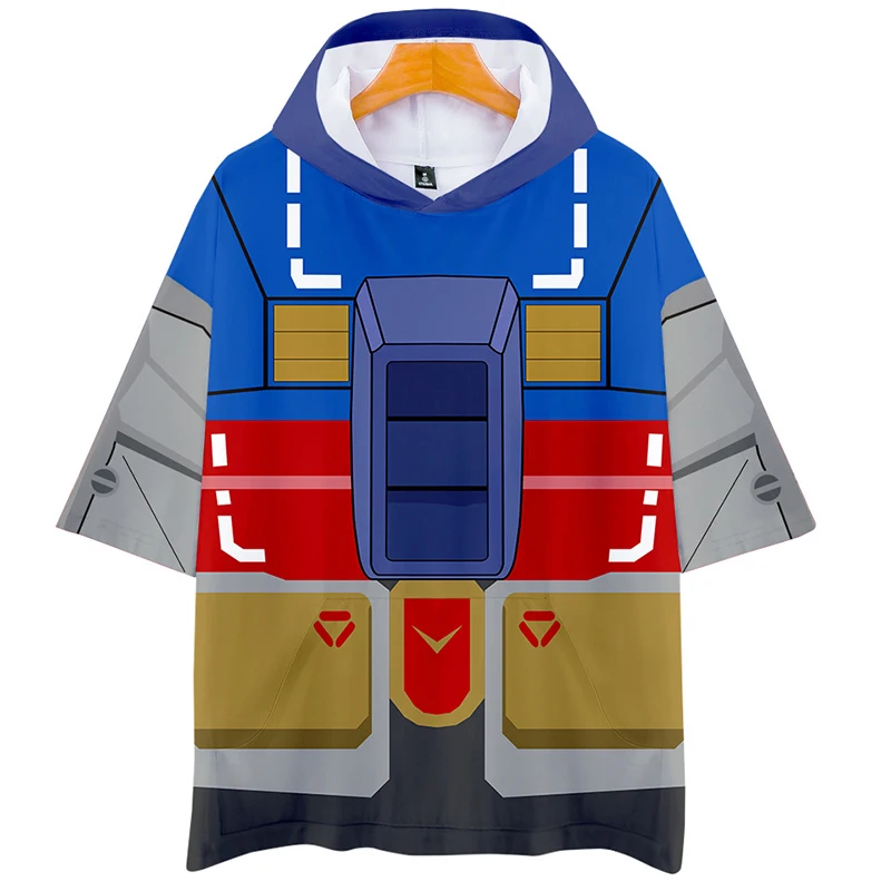 Аниме мобильный костюм Gundam Толстовка Футболка короткая рубашка футболка Косплей