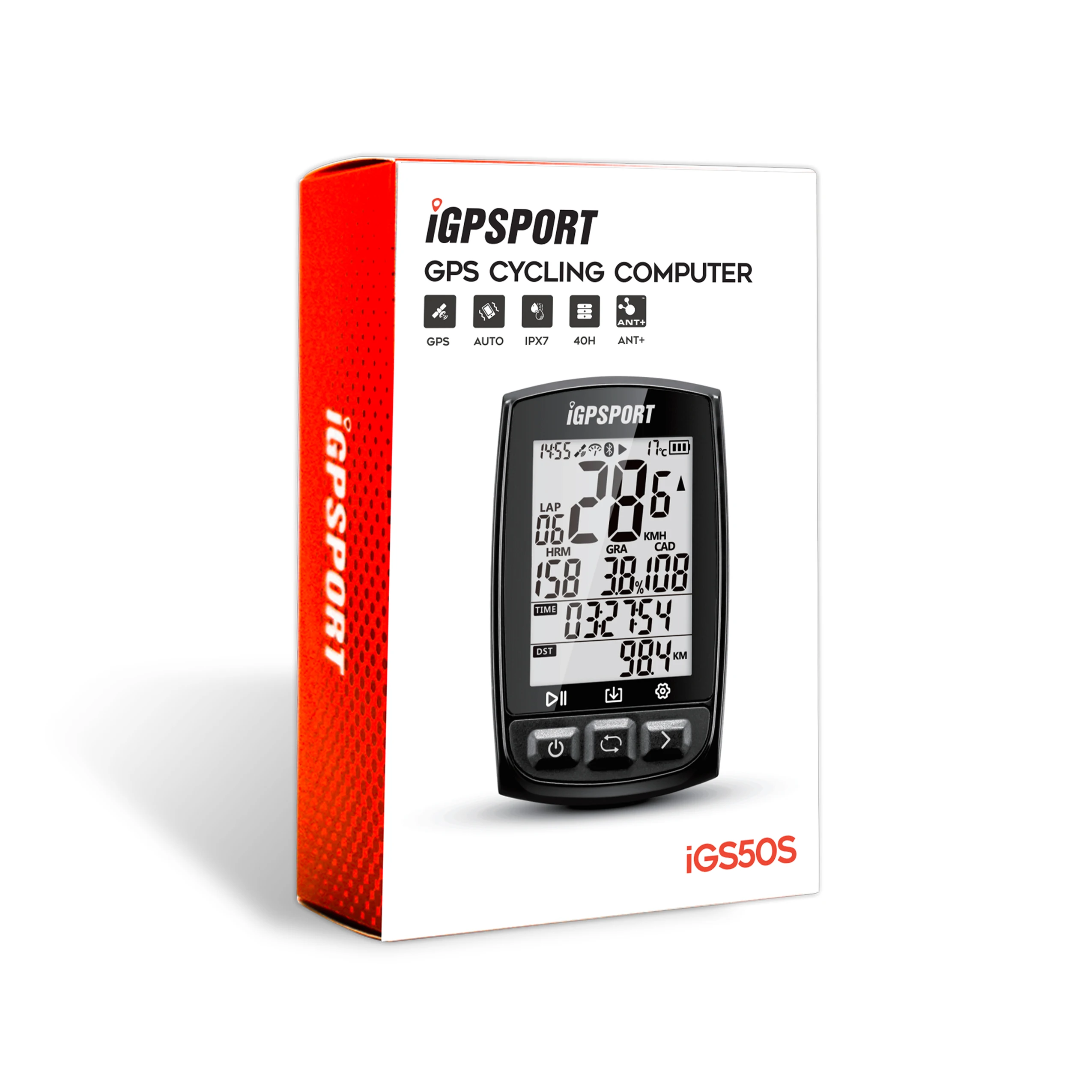 I GPS-порт IGS50S велосипедный компьютер ANT + беспроводной Водонепроницаемый IPX7