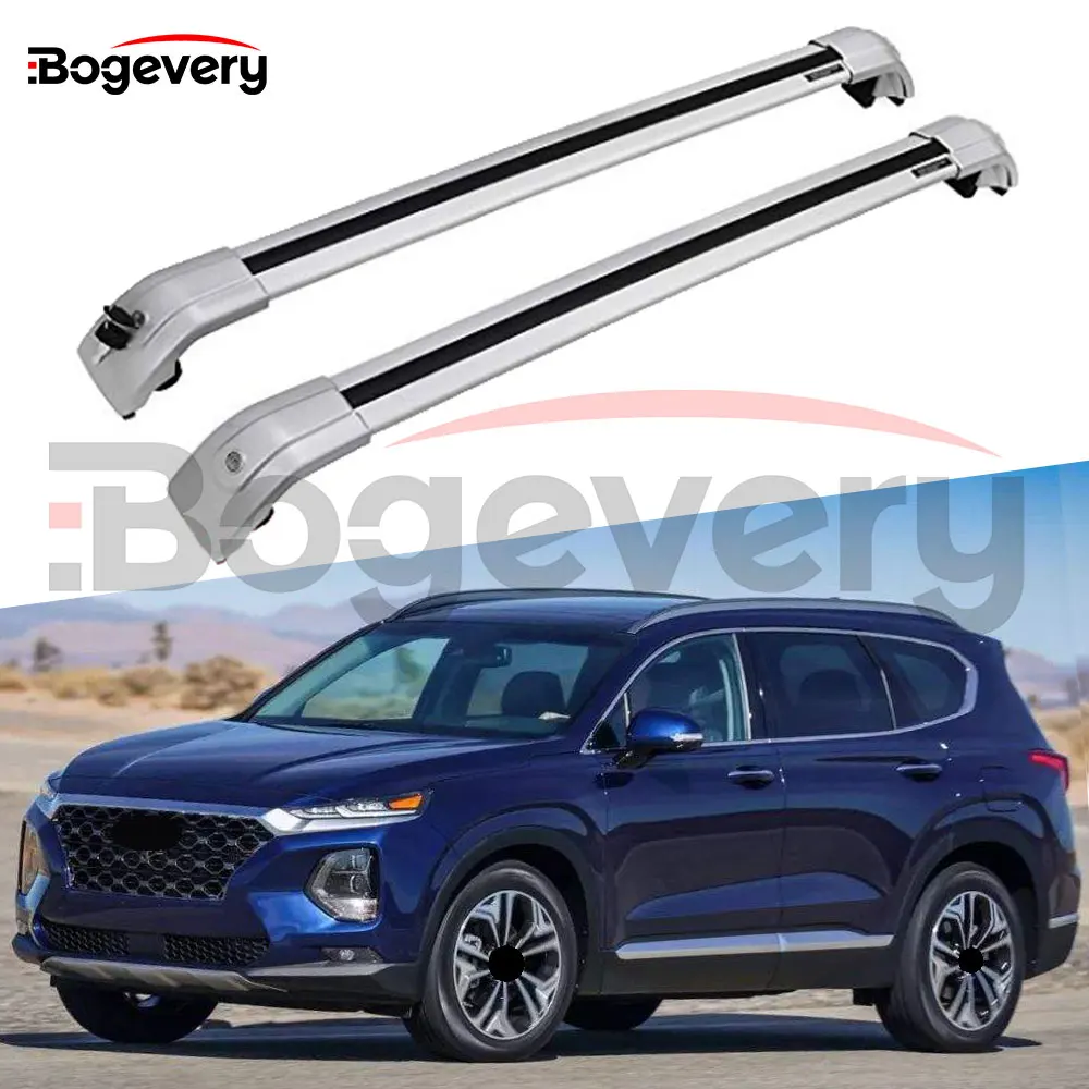 Новая Серебристая перекрещенная рейка для багажа на крышу Hyundai Santa Fe sport 2013 2014 2015