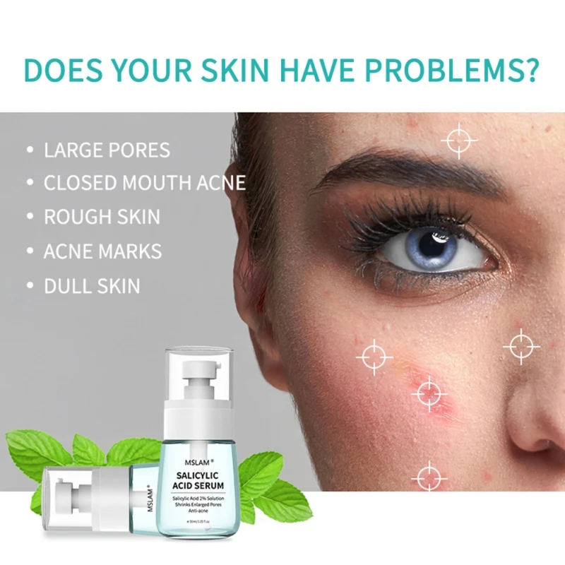

30ml Control Oil Shrink Pores Face Essence Hyauronic Acid Moisturizing Brighten Skin Care Salicylic Acid Whitening Face Serum