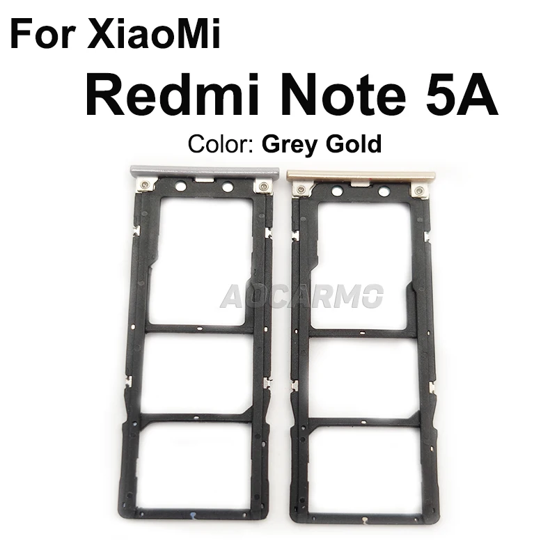 Aocarmo для XiaoMi Redmi Note 5 5A металлический пластиковый лоток Sim-карты MicroSD слот Держатель