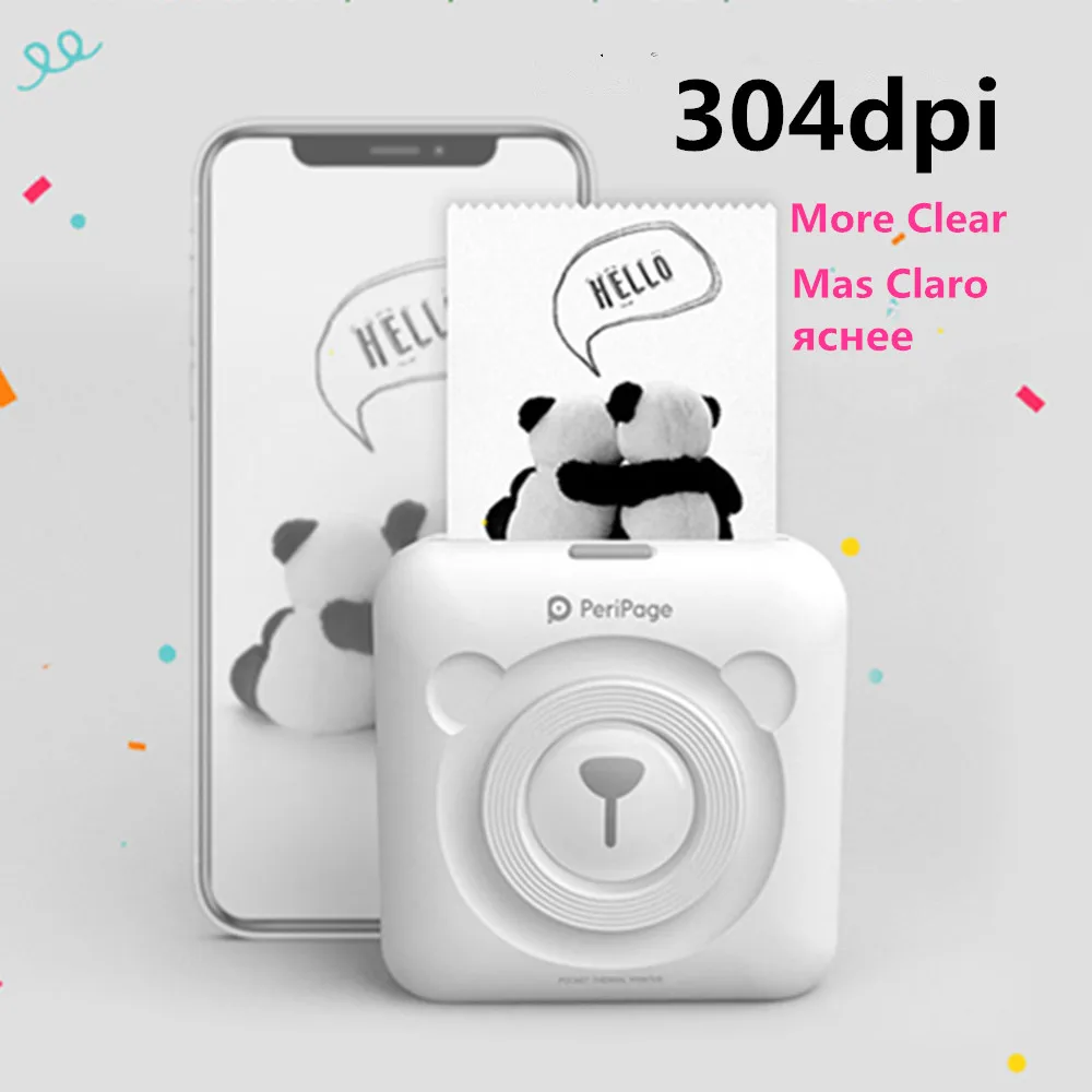 Улучшенный беспроводной фотопринтер A6 Peripage 304 точек/дюйм Bluetooth тексты принтеры