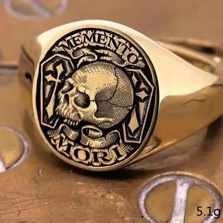 

2021 New Arrival Men's Ring Punk Style Skull Retro Ring Exaggerated Man Birthday Holiday Gift Luxury Jewelry for Men Wholesale