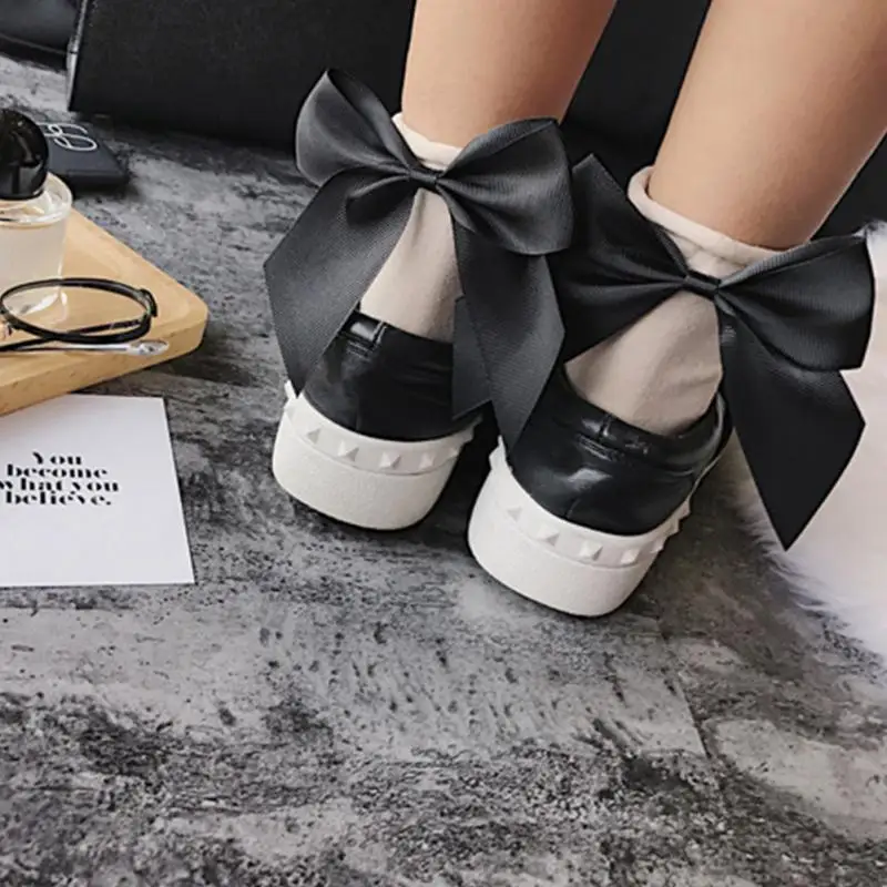 1 пара 27 Цвет s M L для женщин хлопковые носки Chic уличная Карамельный цвет бантом до