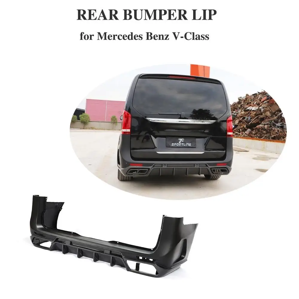 Carbon Fiber Rear Lip Diffuser Spoiler for Mercedes-Benz V Class V250 V220d 2015 2016 2017 2018 2019 Car Bumper | Автомобили и