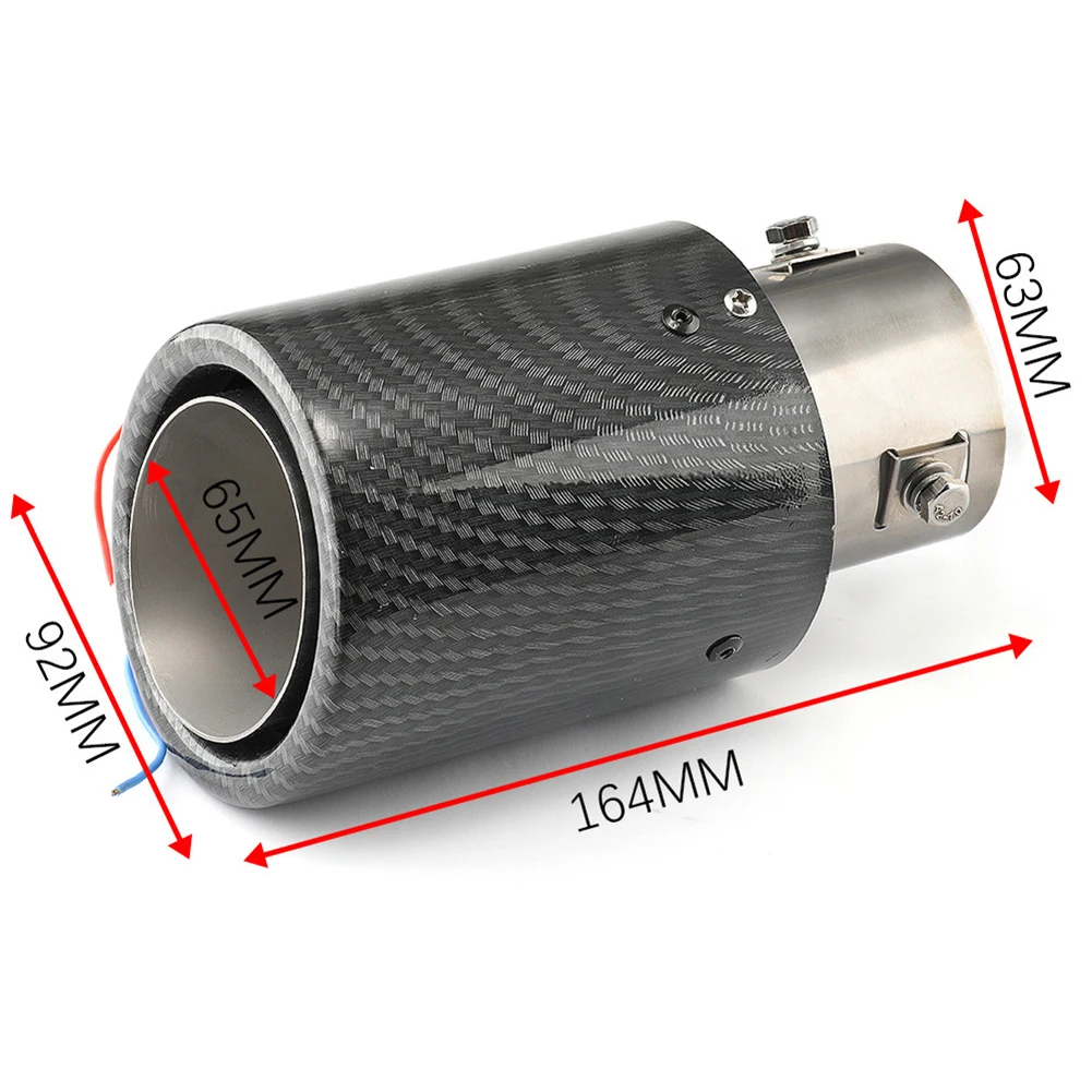 

Universal Carbon Fiber Car Exhaust Muffler Pipe Tip LED Light Car Exhaust Tail Muffler Tip Universal Automotive Parts