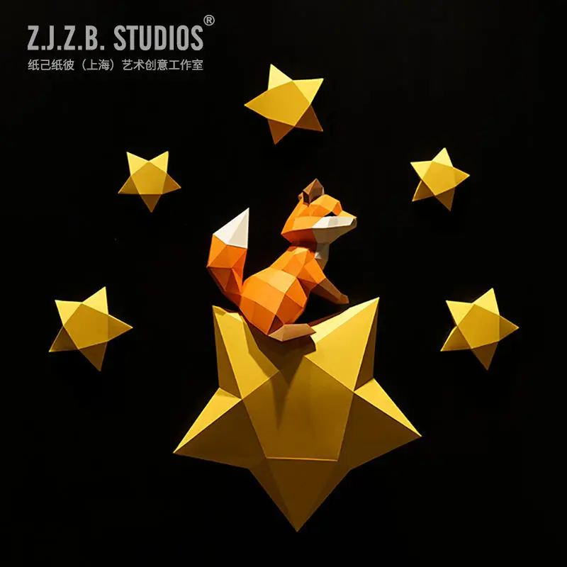 3D оригами бумажные животные панда слон лиса милый кулон материал ручной работы