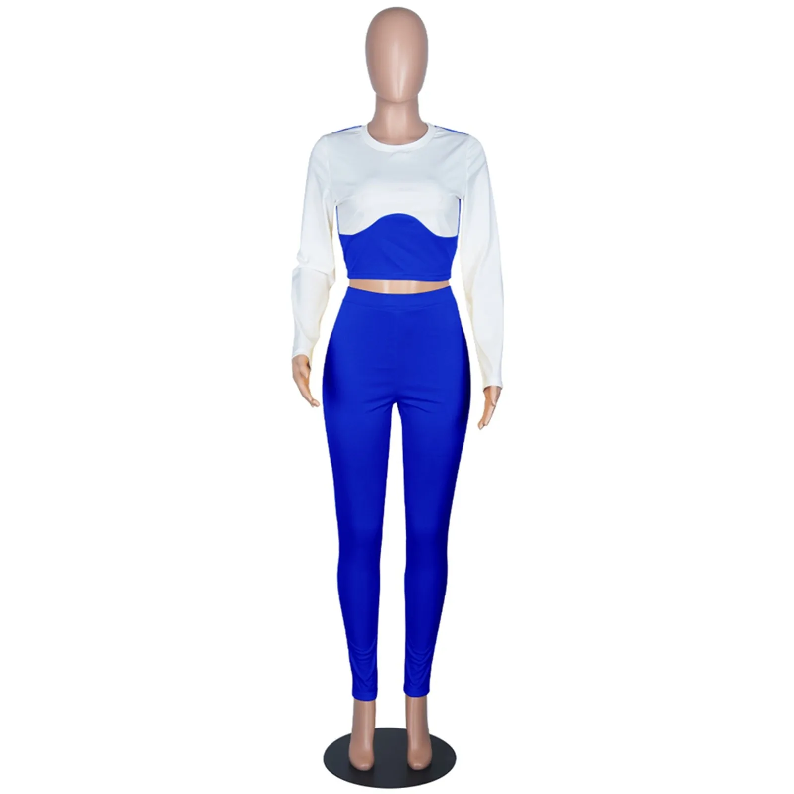 

Autumn Tracksuit Women Sports 2 pieces set fitness tracksuit long sleeve crop top+leggings Female elastic Skinny Sports outfits