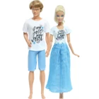 Mix 2 шт.компл. парные куклы платье на каждый день повседневная одежда Одежда для куклы Барби для Аксессуары для куклы Кена для маленьких девочек и мальчиков домик игрушки