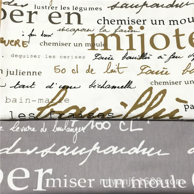 Английских символов Хлопок твил ткань Модный чехол типа сделай сам швейная для