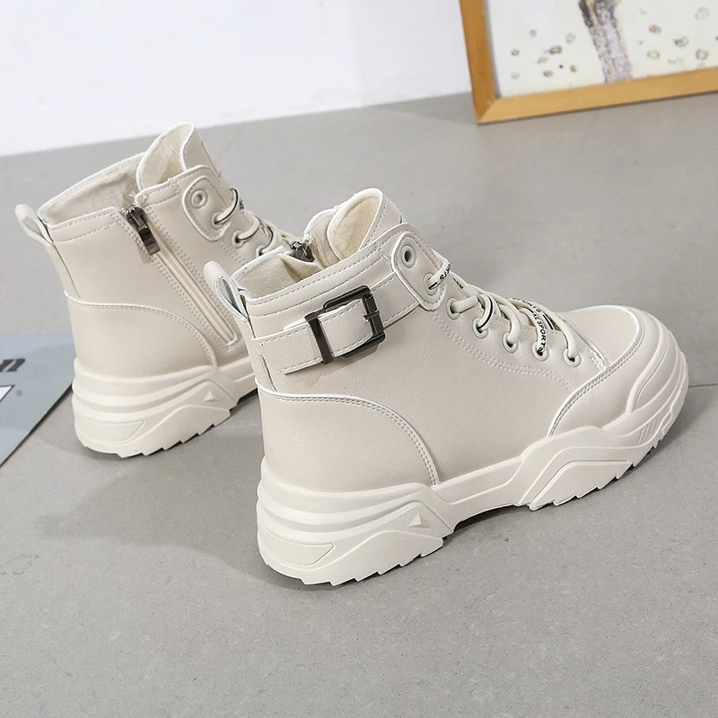 

2021 New Women's Motorcycle Boots and Ankle Boots Autumn and Winter Shoes Women's Simple Botas Mujer Ladies Casual Boots