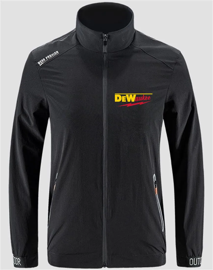 

Dewalt Red Lightning Classic Logo Slim Sport Street Windbreaker Zipper Thin Jacket Men's Casual Front Printing Jacket Asian Size