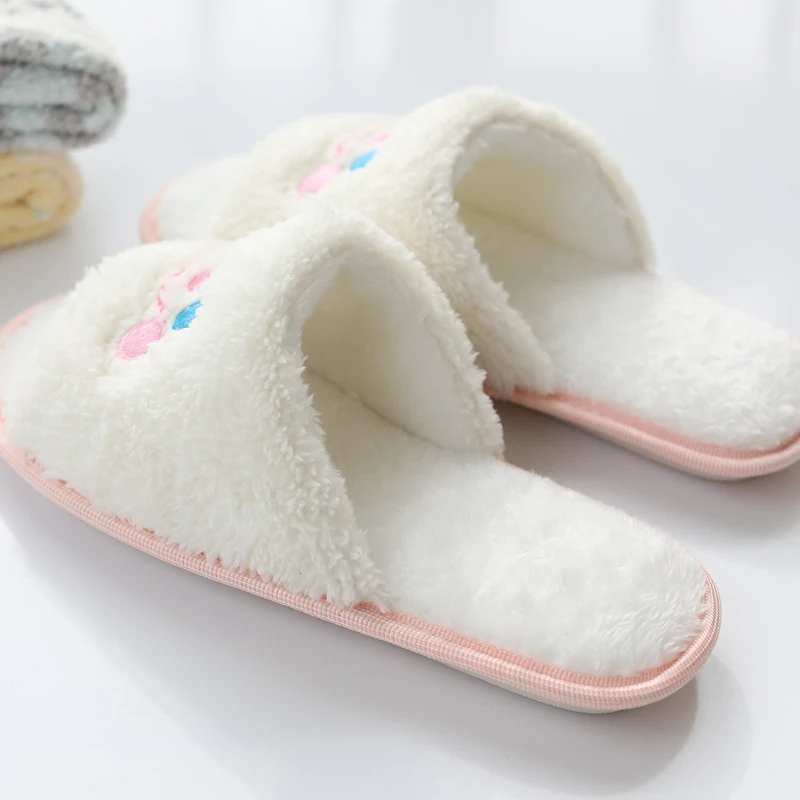 35-39 yards Cartoon net red cute little white face dog slippers soft home slippers in autumn and winter