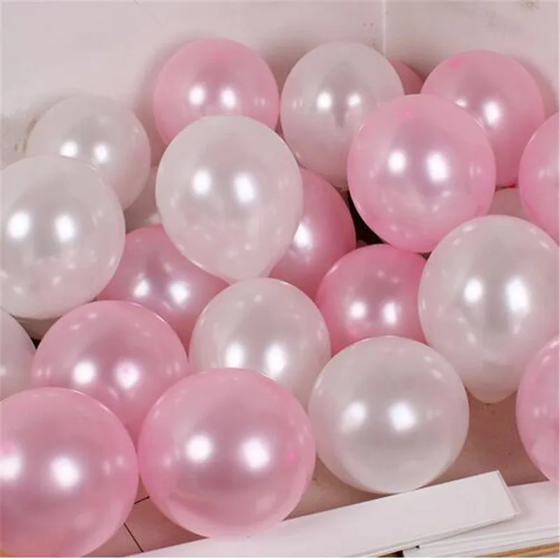 

20/50pcs 10 inch Pearl Pink Sliver White Latex Balloons Wedding Anniversary Valentine's Day Birthday Party Decor Helium globals