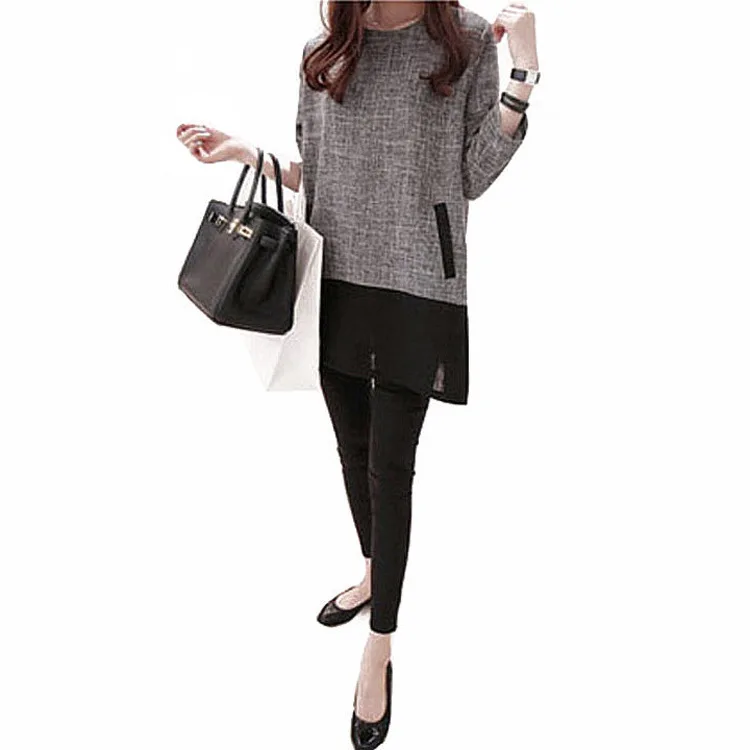 

2021 yards dress new fat MM200 jin xia stitching loose dress nine points sleeve round collar render unlined upper garment