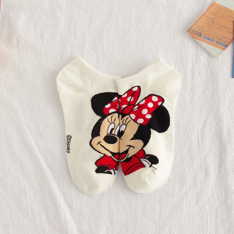 Disney женские носки из хлопка с героями мультфильмов короткие смешные счастливых