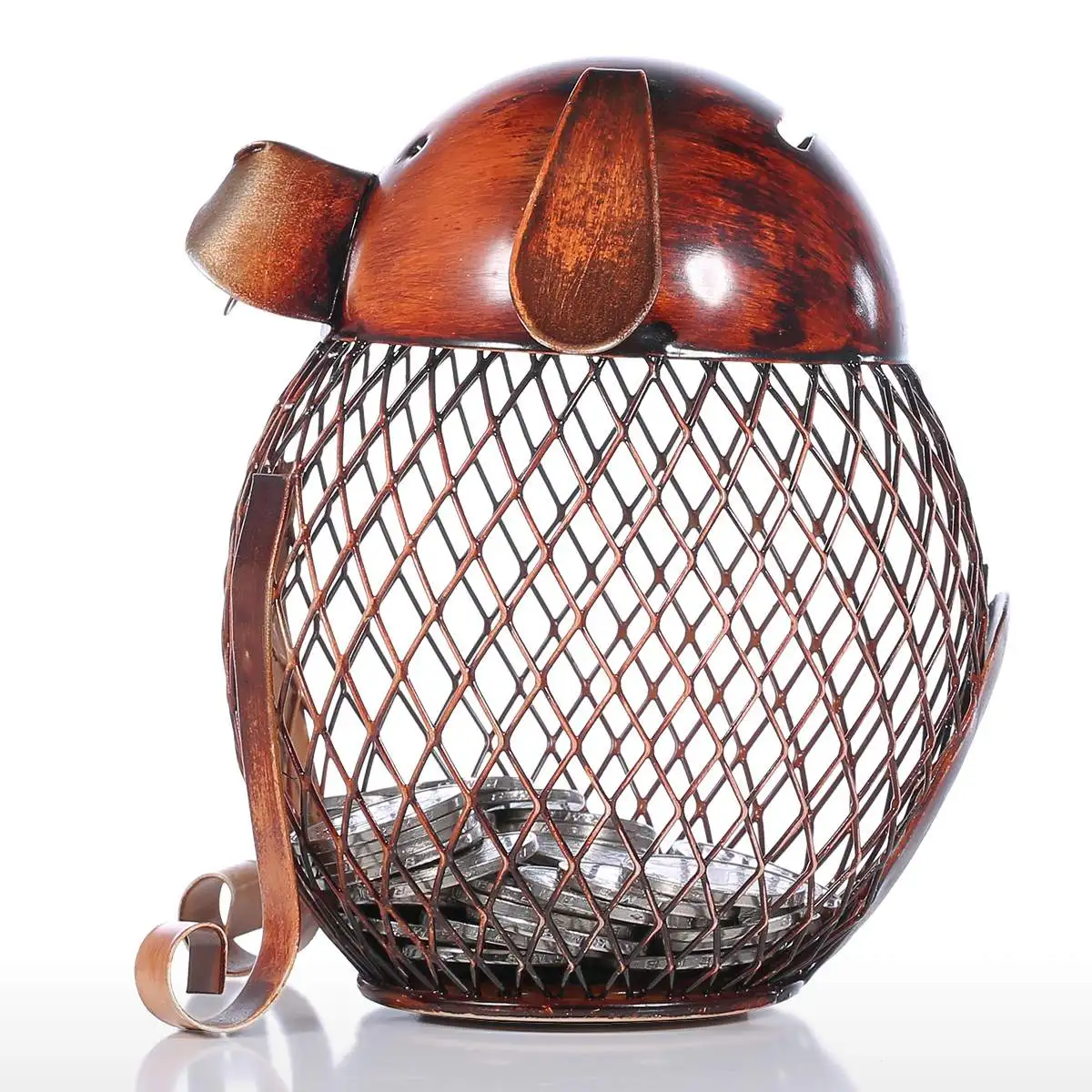 Копилка Tooarts железная ручной работы в форме щенка монетница практичное