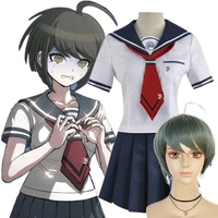 anime danganronpa cosplay costume naegi komaru uniform womens skirt top tie socks wig anime costume jk school uniform