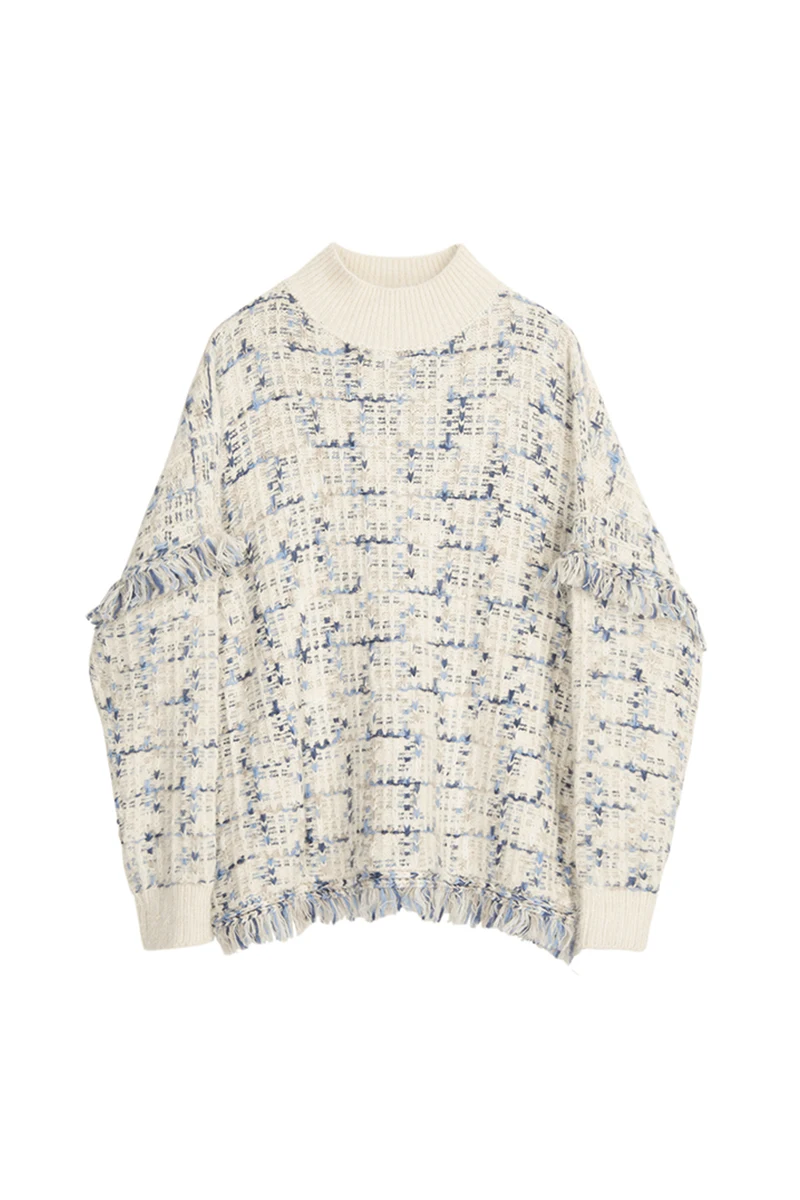 

2021 New Korean Style Sweater Women Spring and Autumn Loose Outer Wear Fringed Fringe Lazy Knit Top Fashion All-match Trend