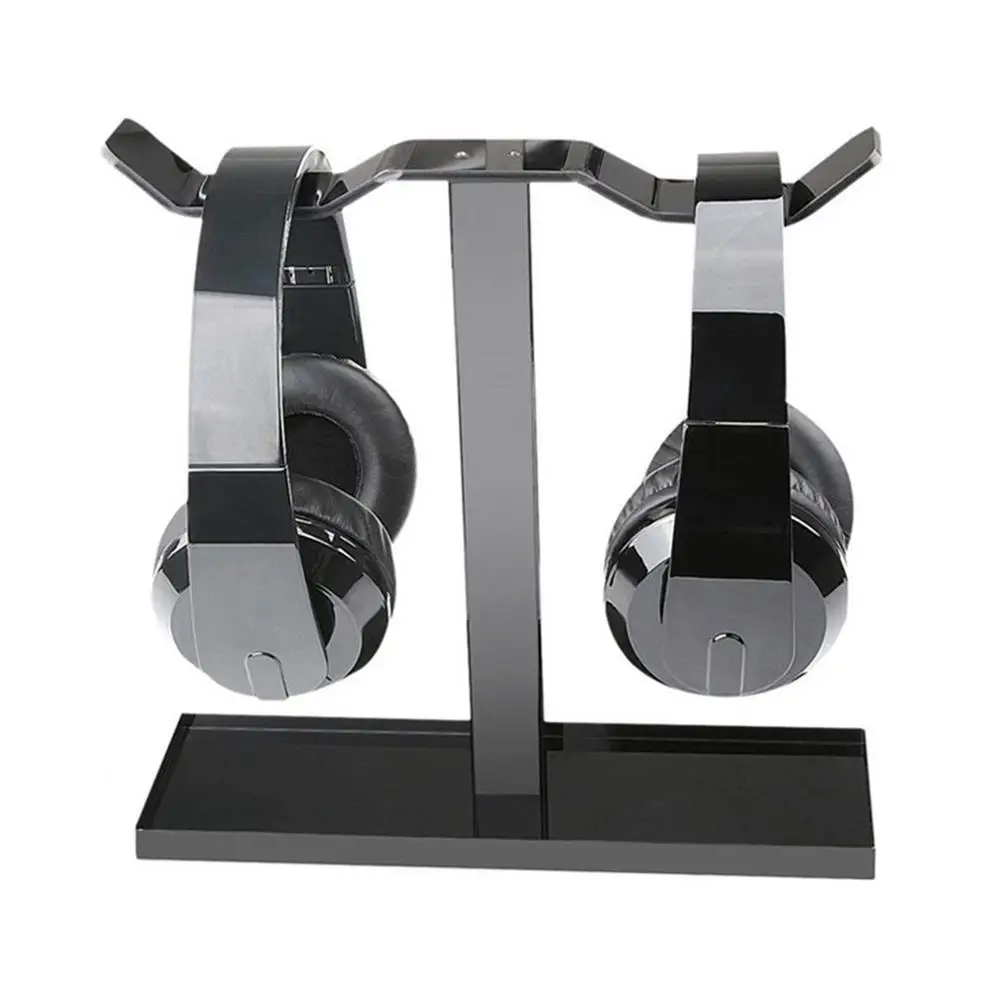 

Подставка для наушников Двойная Вешалка для гарнитуры со стабильной твердой основой акриловый держатель для гарнитуры стеллаж для игровой...
