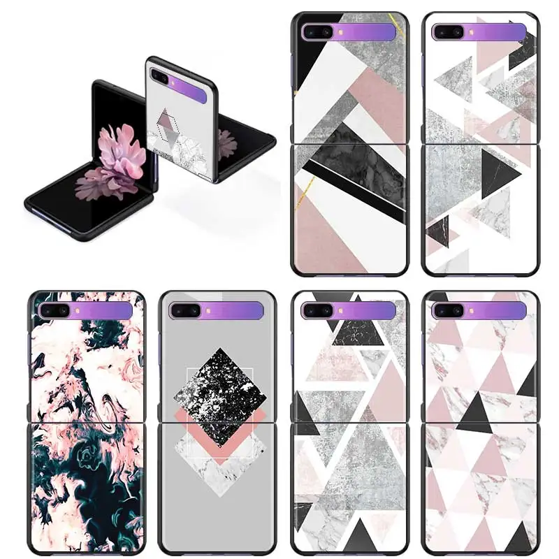 

Chic Marble Cell Phone Case For Samsung Galaxy Z Flip 3 5G Z Flip3 Cover SmartPhone Hard PC Coque Fundas Capa