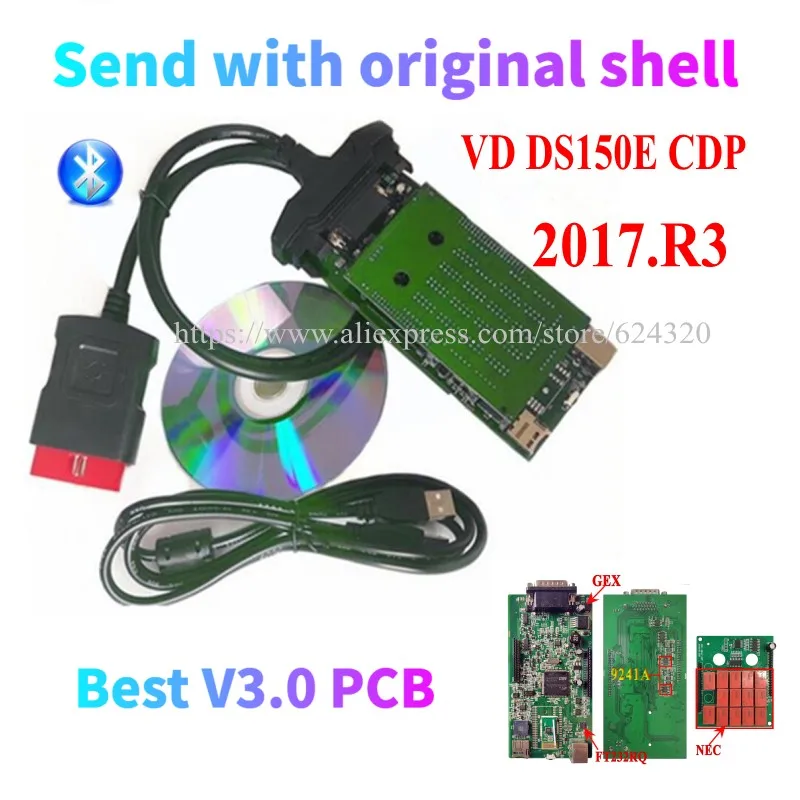 Диагностический инструмент Vci Vd DS150E Cdp Tcs Pro v3.0 v8 v9 для грузовиков/автомобилей