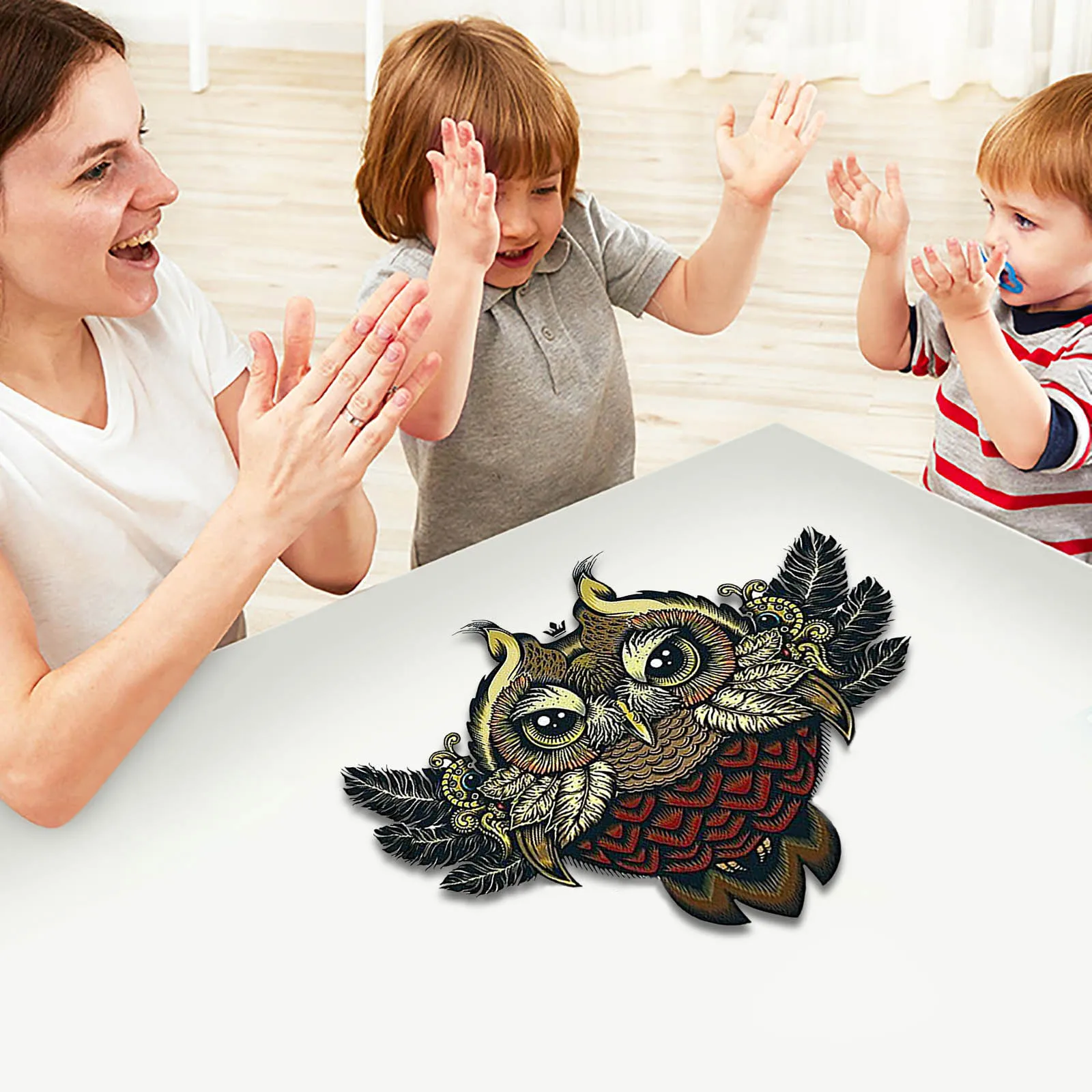 

HIINST 100pcs 3D Building Block Puzzle Owl shape Wooden Jigsaws Puzzle Adult Children Gift Educational Toy 2021