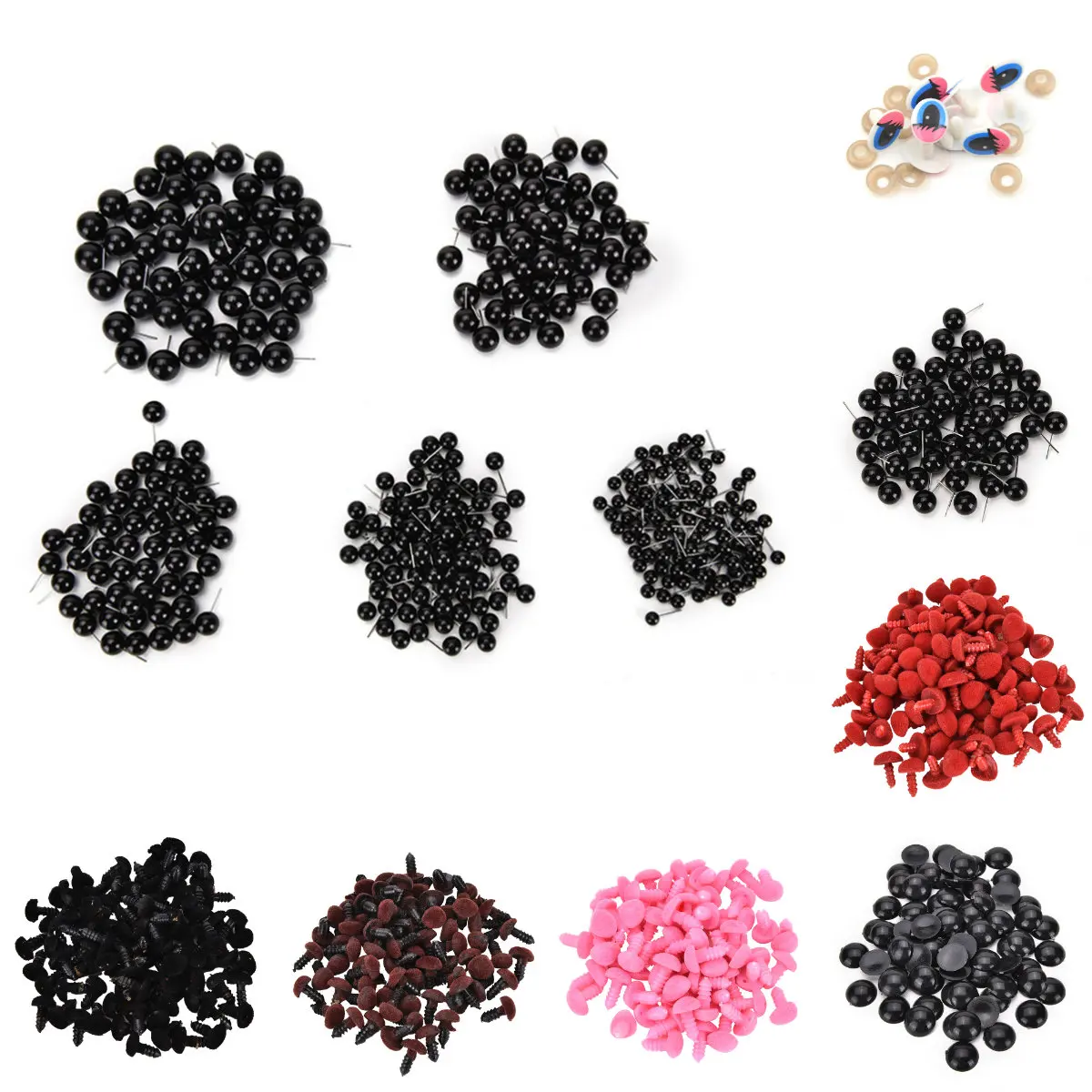 100 шт. Пластиковые Треугольные вельветовые носы кнопки сделай сам для игрушечный