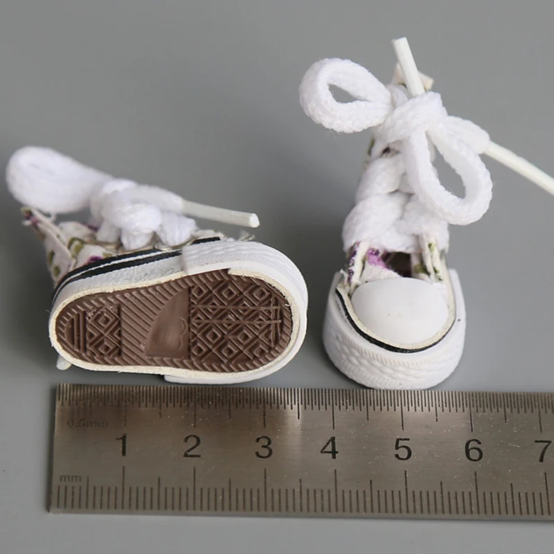 Кукольные туфли с цветочным принтом 3 6 см для 1/8 bjd Azone pullip Bl yth Joint аксессуары