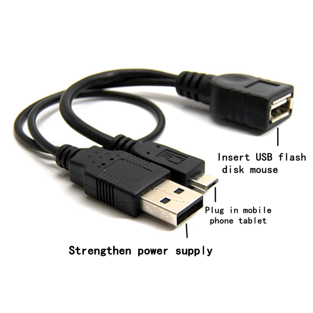 

90 Grad Abgewinkelt Micro USB Stecker Auf USB Usb-buchse Host-otg Kabel mit USB Power Enhancer Hub Adapter Y Splitter