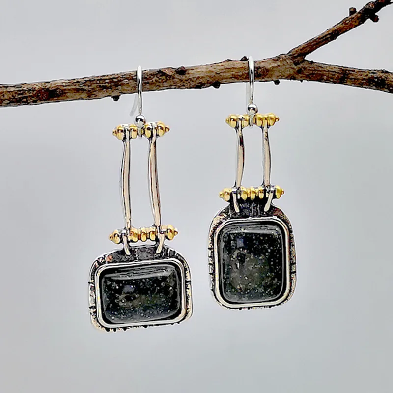Vintage Handmade Asymmetric Geometric Earrings Alloy Rectangle Strip Boho Pendientes Indian Earring 2019 Elegant Jewelry | Украшения и