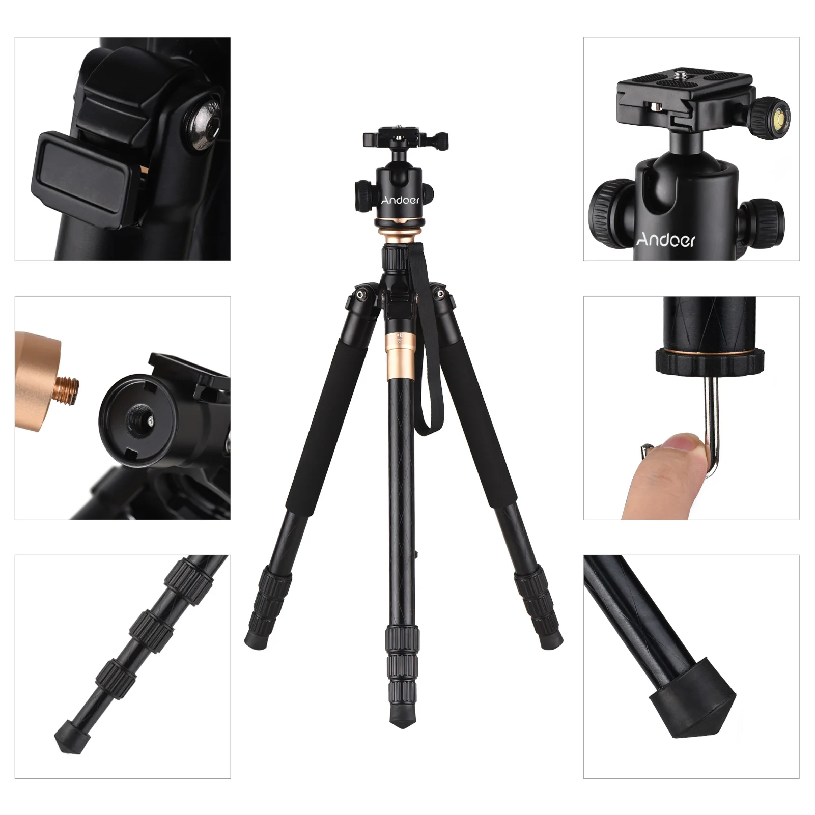 

Штатив-монопод Andoer Q999, 158 см, из алюминиевого сплава, с шариковой головкой, вес 10 кг