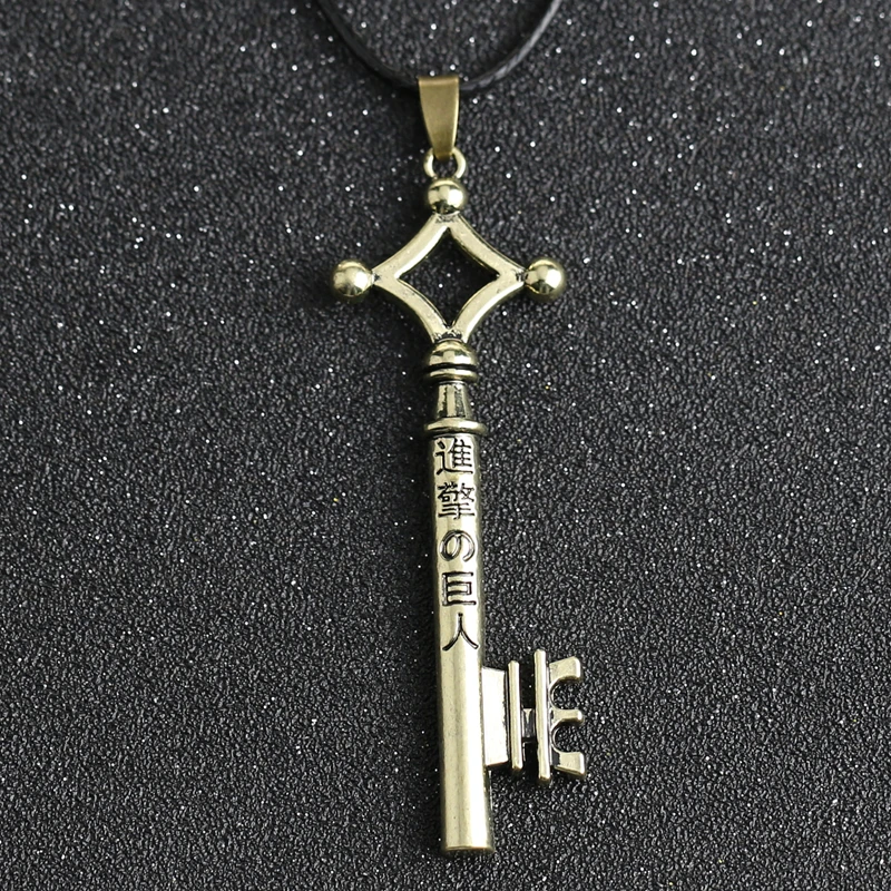 

Attack On Titan Necklace Eren Key Shingeki No Kyojin Pendant Fashion Vintage Retro Anime Jewelry For Men Cosplay Wholesale