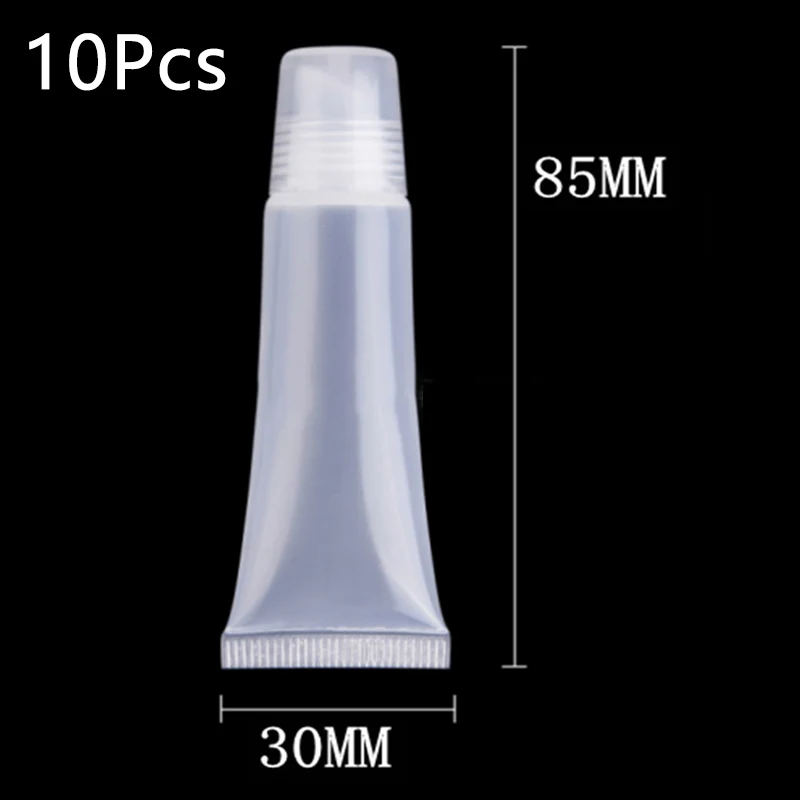 10Pcs 8ML/10ML/15ML Empty Lip Gloss Tubes Lipstick Tube Makeup Squeeze Clear Lipgloss Container Balm Soft Hose | Дом и сад