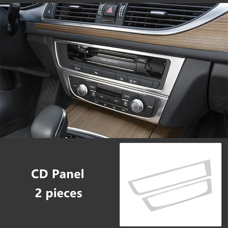 CD panel Автомобильный Стайлинг консоль CD панель переключения передач декоративная крышка воздуха на выходе рамка наклейки для Audi A7 A6 C7 задняя панель прикуривателя - Название цвета: CD panel