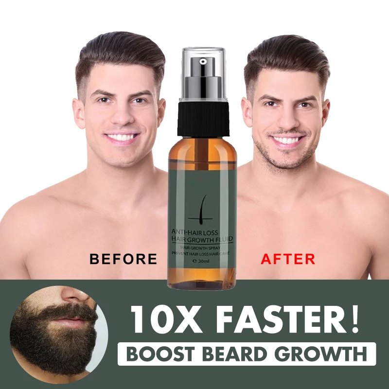 

Natural Men Beard Growth Essence Spray Hair Loss Treatment Conditioner Groomed Fast Beard Growth Enhancer Maintenance 30ml