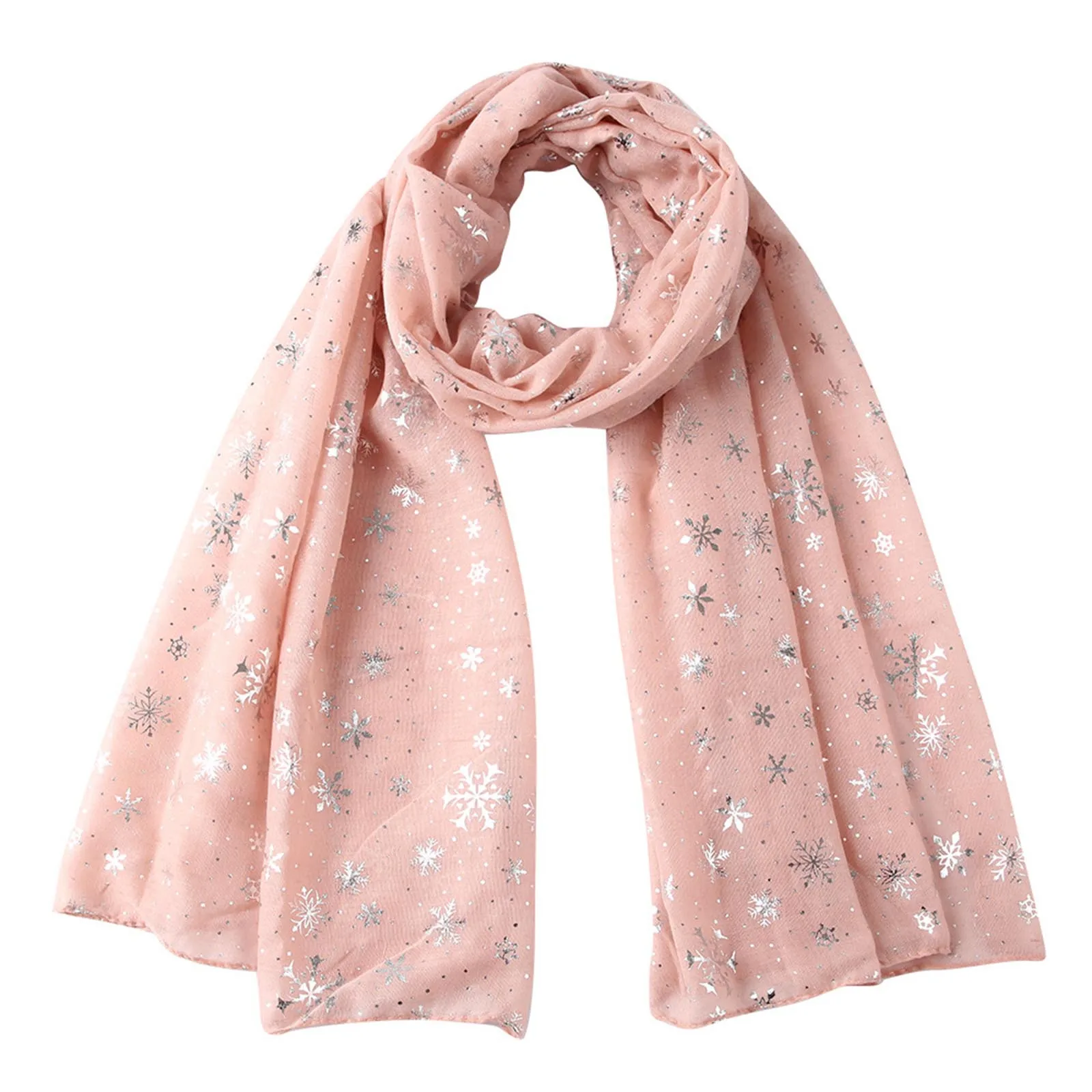 

Snowflake Women Scarf Chiffon Flexible Warm Winter Ladies Wrap Headband Soft Long Outdoor Valentine's Day Ladies Scarf Shawls