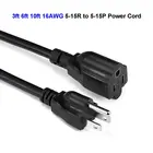 NEMA 5-15P к NEMA 5-15R шнур питания 3ft 6ft 10ft 16AWG Сверхмощный удлинитель питания переменного тока для ПК компьютерный монитор PSU проектор