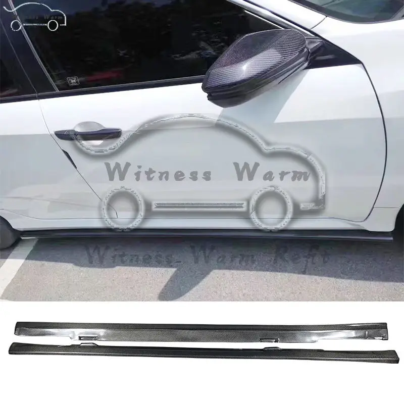 Комплект боковых юбки из углеродного волокна для бампера и губ Honda CIVIC 16 17 седан 10
