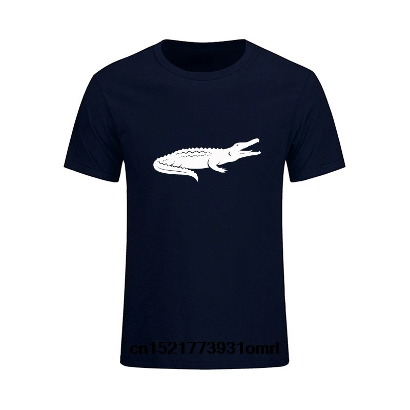 Мужская футболка летняя модная с коротким рукавом и изображением крокодила