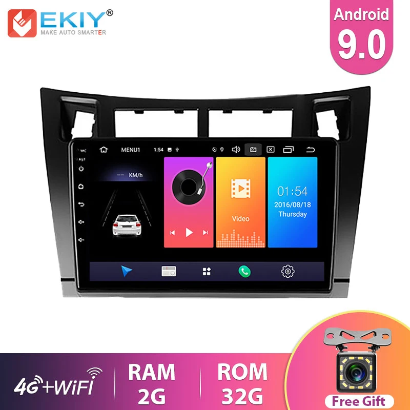 

EKIY 9 ''IPS Android 9,0 автомобильный радиоприемник для Toyota Yaris 2008 2009 2010 2011 Автомобильный стерео Мультимедийный видеоплеер навигация GPS HU