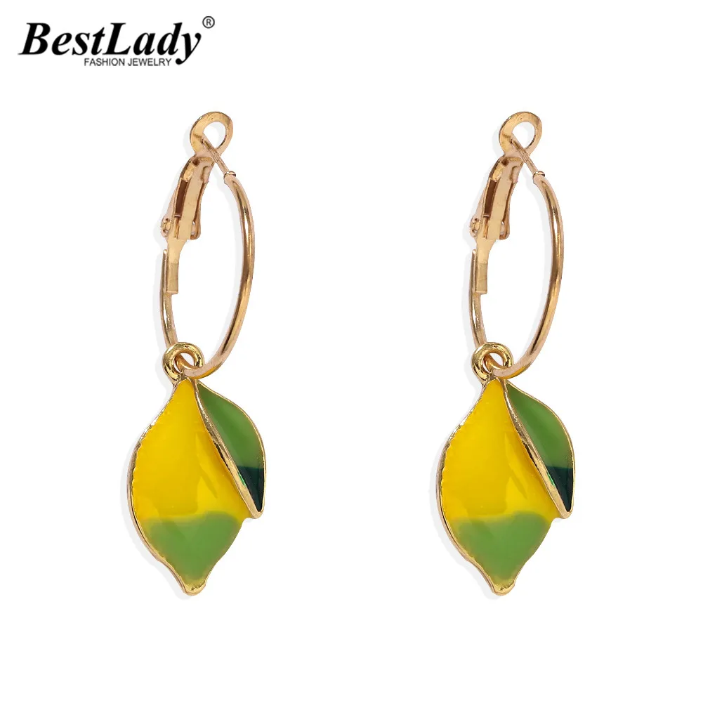 Новинка милые женские серьги Best Lady с лимоном романтичные Красочные Висячие в