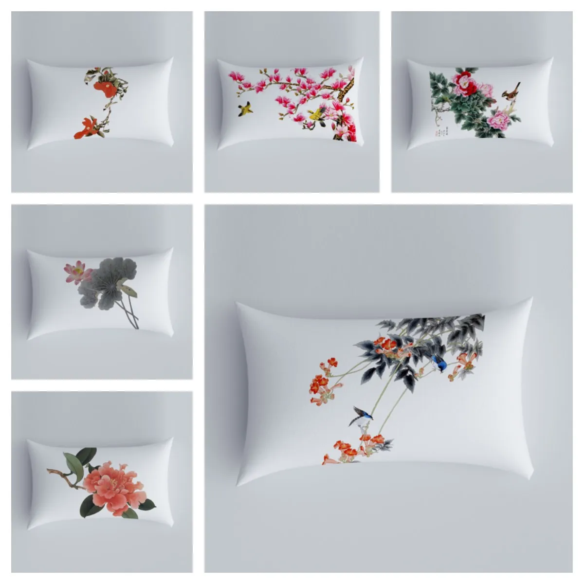 

Chinese style cushion cover ink painting pattern cushion cover pillow living room sofa home decoration car pillow cover