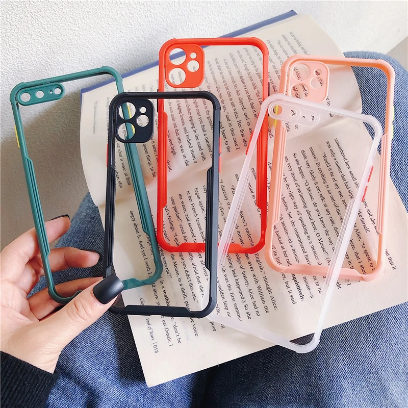 

Camera Protection Shockproof Bumper Phone Case For iPhone 11 Pro Max XR XS Max X 8 7 6 6S Plus SE 2 Clear Transparent Back Cover