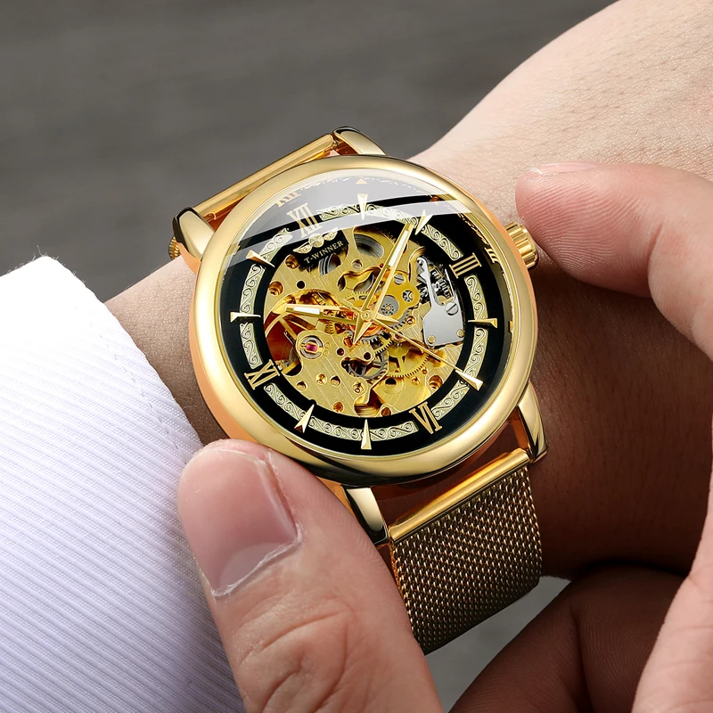 

Steampunk Mechanical Watch Automatic Men Skeleton Winner Watches Bracelet Wristwatch Luxury Male Self-winding Reloj masculino